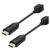 HDMI Over Ethernet Cat5e / Cat6 RJ45 Ethernet Cable, Male to Female HDMI to RJ45 Ethernet Network Converter 2 Ports up to 196ft/60m Transmitter Receiver Power On Support Full 1080p from Displays