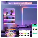 PAUTIX RGB Smart IC COB LED Strip Lights,Work with Alexa/Google Assistant,20ft/6.1m Addressable UL-Listed 24V Chasing Color Flexible Tape Light Multicolor,for Cabinet,TV,Bedroom,Party DIY Decoration