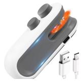 2in1 Rechargeable Chip Bag Sealer with Cutter, Portable USB C Heat Sealer Resealer Machine for Chip, Plastic Bags Heat Seal Tool for Snacks (White)