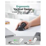 TECKNET Ergonomic Mouse, 4800 DPI 5 Adjustable DPI Levels, Wireless Vertical Mouse, 6 Buttons, 2.4G Silent Mouse for Laptop, PC, Chromebook, Mac - Black