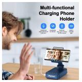 Joymate Gifts for Men Women, Bluetooth Speaker Phone Stand with Charging Function 360° Rotatable Adjustable Cell Phone Holder HD Surround Sound for Desk Fits All Phones,Tablet (Blue)