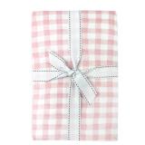 Butterblu Frankie Fitted Crib Sheet 100% Organic Cotton for Baby & Toddler Mattress, Breathable for Boys & Girls, Pink Check, One Size