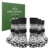 EXPAWLORER 6Pcs Anti-Slip Dog Socks to Prevent Licking Paws,Winter Snow Dog Boots & Paw Protectors, Dog Booties Traction Control on Hardwood Floor,Dog Shoes for Puppy Small Medium Large Senior Dogs