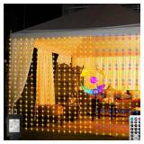 echosari 600 LED Curtain Lights Plug in, 20Ft x 10Ft Connectable Dual Color Changing Fairy Lights Curtain Outdoor Waterproof for Bedroom Backdrop Wedding (Warm White & Multicolor)