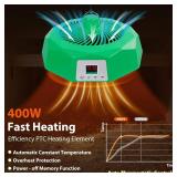 Chicken Coop Heater with Thermostat & Light, 400 Watts Adjustable Fire Proof Chicken Coop Heater For Winter, Heat Lamp Warmer Fan include Remote Control, For Poultry Dog Cat Rabbit