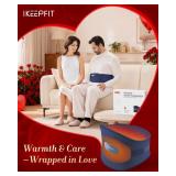 IKEEPFIT Portable Heating Pad for Back, Cordless Wearable Heat Belt with Massager for Lower Back Pain Relief, Battery Powered 8000 mAh Rechargeable, MAXwarm 3.0, Gift for Women Men 90-310 lbs