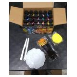 40 Pcs Acrylic Paint Set - 24 Colors (2oz/60ml) with 12 Brushes, 2 Knives & Palette - Rich Pigments for Adult, Artists & Beginners - Painting on Halloween Pumpkin Canvas Ceramic Rock Wood