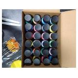 40 Pcs Acrylic Paint Set - 24 Colors (2oz/60ml) with 12 Brushes, 2 Knives & Palette - Rich Pigments for Adult, Artists & Beginners - Painting on Halloween Pumpkin Canvas Ceramic Rock Wood