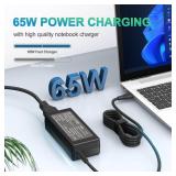 65W USB C Laptop Charger Compatible with HP chromebook/Compatible with Lenovo/Compatible with Dell/Compatible with Acer/Compatible with Asus and More Chromebook Type C Power Cord
