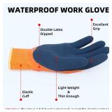 DS Safety Waterproof Work Gloves Hycool Grip Working Gloves L6201(Orange) (3 Pairs, XL)