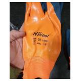 DS Safety Waterproof Work Gloves Hycool Grip Working Gloves L6201(Orange) (3 Pairs, XL)