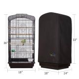 Colorday Good Night Bird Cage Cover for Large Bird Cage with Play Top (Patent Pending) (Black, 64)