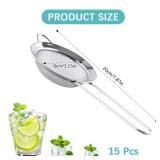 10 Pcs Stainless Steel Small Strainer, Small Fine Mesh Tea Strainer, Mini Stainless Steel Sieve with Handle, Kitchen Metal Sifter Strainers for Tea, Juicing, Coffee, Cocktail, Powdered Sugar, Matcha