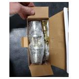 DSJJBLL Satin Nickel Door Knob with Lock and Key Round Ball Lock Interior/Exterior Door Knob for Bedroom Or Bathroom (1 Pack)