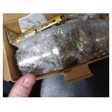 DSJJBLL Satin Nickel Door Knob with Lock and Key Round Ball Lock Interior/Exterior Door Knob for Bedroom Or Bathroom (1 Pack)