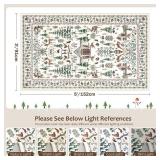 LIVEBOX Washable Rugs 3x5, Soft Vintage Neutral Rugs, Christmas Holiday Rug for Entryway with No-Slip Backing Retro Carpet for Kitchen Laundry Room