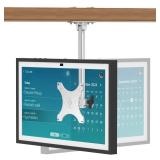 Almoz Under Cabinet Mount for Echo Show 15, Height Adjustable Stand, Wide Range of Motion, Keeps Counters Clear, Tilt and Swivel Mount for All Show 15 Generations, Also Fits Show 21 (Height-Silver)