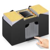 YUCEEN Automatic Card Shuffler 1/2/4 Decks,Battery Operated Electric Playing Card Shuffler for UNO,Casino Card Game,Poker,Phase 10,Blackjack,Texas Hold'em,Home Card Games