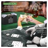 YUCEEN Automatic Card Shuffler 1/2/4 Decks,Battery Operated Electric Playing Card Shuffler for UNO,Casino Card Game,Poker,Phase 10,Blackjack,Texas Hold'em,Home Card Games