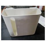 Poeland Multi-Purpose Over Cabinet Door Organizer, Under-Shelf Storage Organizer for Kitchen Wraps, Foils, and Paper Towel Dispenser (White)