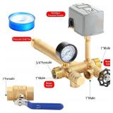 1x 11Well Pressure Tank Tee Kit with 30/50psi Pressure Switch,Brass Pressure Tank Installation Kit for Water Well,Fit Most pressure tanks with diameters up to 16