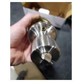 DSJJBLL Satin Nickel Door Knob with Lock and Key Round Ball Lock Interior/Exterior Door Knob for Bedroom Or Bathroom (1 Pack)