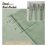Aiyufeng Kirei Sage Green Linen Sheer Curtains 84 Inch Length 2Panels Set, Flax Textured Semi Sheer Vertical Drapes Privacy with Light Filter for Home Office/Farm House, W40 x L84, Sage Green, 1 Pair