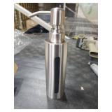 GLUBEE Stainless Steel Soap Dispenser, 7Oz Slim Rust Proof Liquid Soap Dispenser for Kitchen & Bathroom - Refillable Brushed Nickel Dispenser for Essential Oils and Shampoo