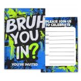 Fablus Brother You in Birthday Invitations for Boys, Bro Invitaions for Boy's Party Invites, 4x6 Inches, 30 Sets with Envelopes