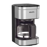 KRUPS Simply Brew Compact 5 Cup Coffee Maker: Stainless Steel Design, Pause & Brew, Keep Warm, Reusable Filter, Drip-Free Carafe