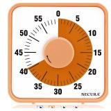 Secura 7.5 Inch Visual Timer, 60 Minute Oversize Countdown Visual Timer for Kids and Adults, Durable Mechanical Time Management Tool (Orange)