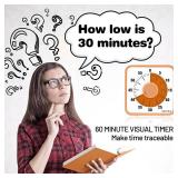 Secura 7.5 Inch Visual Timer, 60 Minute Oversize Countdown Visual Timer for Kids and Adults, Durable Mechanical Time Management Tool (Orange)