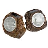 EiGreen Solar Garden Rock Lights Outdoor, 2 Pack 10 LED Waterproof Solar Powered Rock Light Yard Landscaping Spotlights, for Indoor and Outdoor Decoration