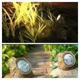 EiGreen Solar Garden Rock Lights Outdoor, 2 Pack 10 LED Waterproof Solar Powered Rock Light Yard Landscaping Spotlights, for Indoor and Outdoor Decoration