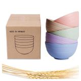 Choary Eco-friendly Wheat Straw Bowls, 4.7 inches mini Snacks Bowl Sets,Unbreakable Natural Non-Toxin mini Bowls for Fruits, Microwave Dishwasher safe BPA FREE set of 5.