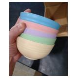 Choary Eco-friendly Wheat Straw Bowls, 4.7 inches mini Snacks Bowl Sets,Unbreakable Natural Non-Toxin mini Bowls for Fruits, Microwave Dishwasher safe BPA FREE set of 5.