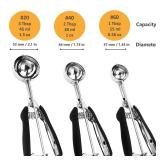 Cookie Scoop Set, 3Pcs Ice Cream Scoop, Cookie Scoops for Baking Set of 3, 18/8 Stainless Steel Cookie Scooper for Baking, Ice Cream Scooper with Trigger Release, Cookie Dough Scoop with Non-slip Grip