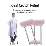 SPRING SEAON Crutches Padding Universal Crutch Pads for Armpits and Hand Grips Pads for Crutches Underarm Crutch Cushions Fluffy Crutch Covers Machine Washable (Pink)