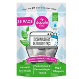 Dapple Baby Dishwasher Pacs, Hypoallergenic Dishwasher Pods Powered by Plants, Removes Milk Residue & Odor on Dishes, Baby Bottles & Kitchenware, Fragrance Free, 25 Count (Pack of 1) PACKS ARE BROKEN
