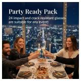 Prestee Set of 24 Clear Plastic Champagne Flutes - 4.5 oz Capacity Shatterproof Disposable Glasses - Suitable for Weddings, Cocktail Parties, and Outdoor Celebrations
