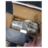 DSJJBLL Satin Nickel Door Knob with Lock and Key Round Ball Lock Interior/Exterior Door Knob for Bedroom Or Bathroom (1 Pack)