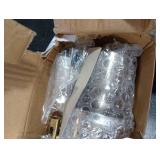 DSJJBLL Satin Nickel Door Knob with Lock and Key Round Ball Lock Interior/Exterior Door Knob for Bedroom Or Bathroom (1 Pack)