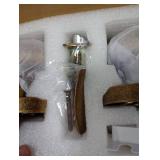 Newlaking Antique Brass Bronze Door Knob Privacy Door Knobs Interior with Push-Button Vintage Door Knob with Lock for Bedroom and Bathroom, 1 Pack