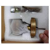 Newlaking Antique Brass Bronze Door Knob Privacy Door Knobs Interior with Push-Button Vintage Door Knob with Lock for Bedroom and Bathroom, 1 Pack