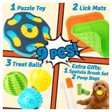 Forfon 9 Pack All-Around Dog Puzzle Toy Set -Mentally Stimulating Dog Enrichment Toys for Small to Medium Smart Dogs, Includes Dog Lick Mat with Suction Cups