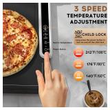VTAR Rollable Electric Food Warming Mat | 3-Temp Buffet Tray Warmer for Parties | Even Heating, Portable Silicone Design, Auto Shut Off & Child Lock- Black