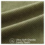 a moment Pack of 2 Decorative Chenille Throw Pillow Covers with Twill Cushion Covers for Sofa Living Room Couch Bed 20x20 Inch Moss Green