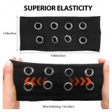 2 Pack Y2K Punk Hollow Metal Headbands - Wide Hairband with Grommet Eyelet Design, Leopard Print Elastic Bands - Retro Fashion Accessories for Girls, Women, Festival, Street & Daily Wear(A)