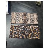 2 Pack Y2K Punk Hollow Metal Headbands - Wide Hairband with Grommet Eyelet Design, Leopard Print Elastic Bands - Retro Fashion Accessories for Girls, Women, Festival, Street & Daily Wear(A)