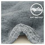 furrybaby Dog Blanket Soft Dog Blankets for Large Dogs Puppy Essentials Washable Sherpa Fleece Cat Blanket 40x47 Inches for Bed Furniture Couch Sofa (Large, Grey)